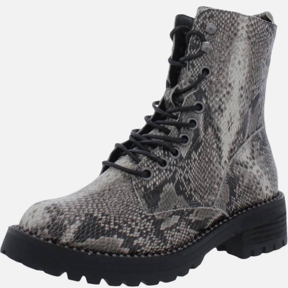 NEW SIZE 8 Conquest Womens Faux Leather Ankle Combat & Lace-Up Boots